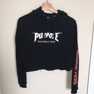 Justin Bieber PURPOSE TOUR cropped hoodie